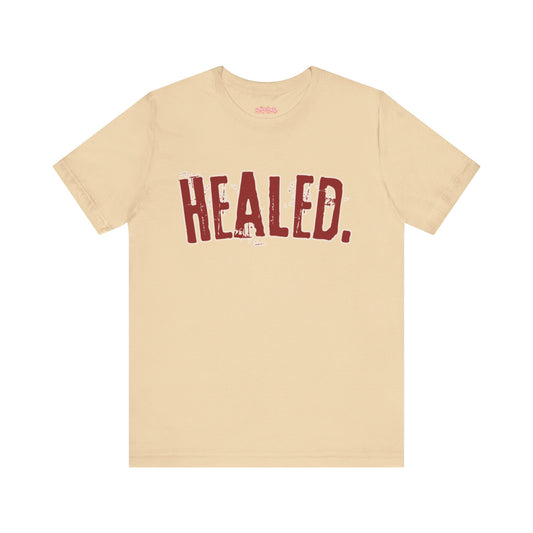 Healed - Signature Tee - Soft Cream/Burgundy