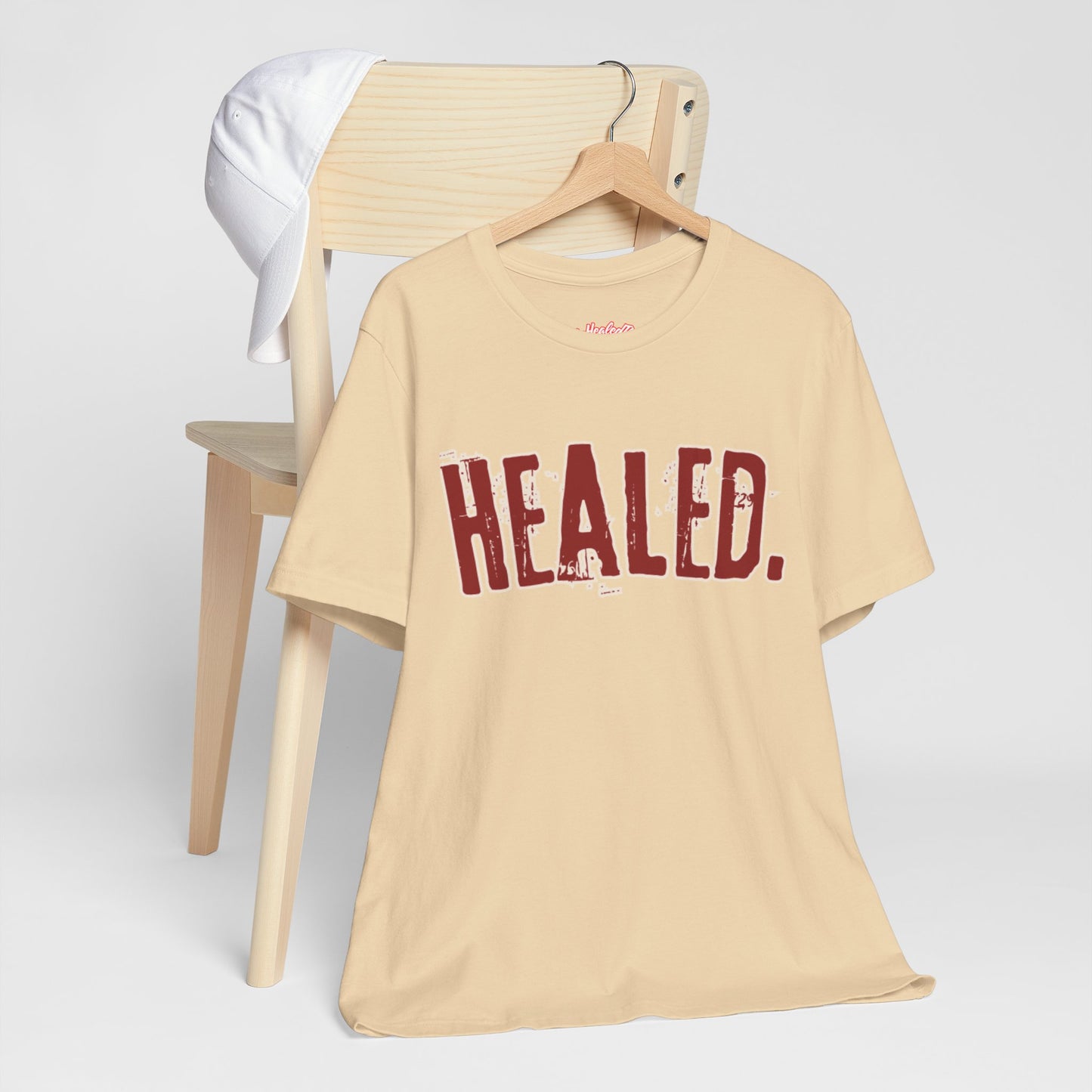 Healed - Signature Tee - Soft Cream/Burgundy